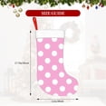 thumbnail image 4 of Daiia Pink And White Polka Dot Print Christmas Stocking，18"Large Knitted Xmas Stocking for Kids, Family Stocking for Fireplace Christmas Holiday Party Decoration, 4 of 7
