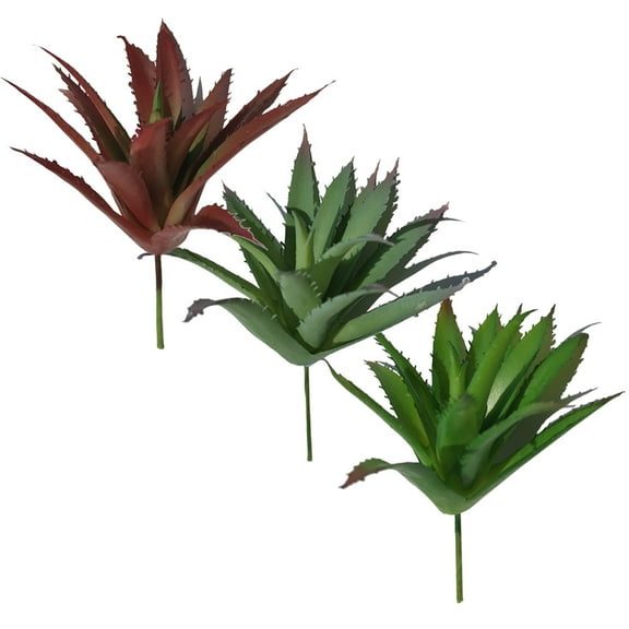 Toddmomy 3Pcs Artificial Succulent Plants Realistic Fake Aloe Plastic Decoration for Home Garden 11.8x4.7x4.7in