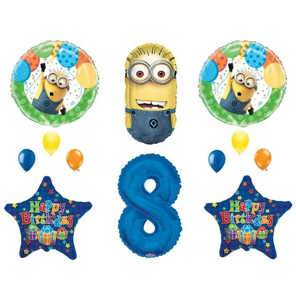 8th DESPICABLE ME MINIonS Happy Birthday PARTY Balloons Decorations Supplies