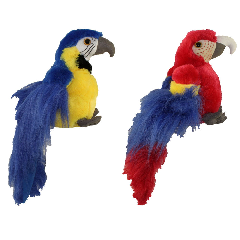 8" Blue and Yellow Macaw Plush Stuffed Animal Soft Animal Den Parrot Bird 