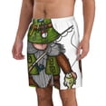 thumbnail image 2 of Salouo Fishing Gnome Pattern Swim Trunks for Men,Men's Hawaiian Bathing Suit Swimsuits Quick Dry Swimming Board Shorts Beach Shorts with Pockets-Medium, 2 of 6