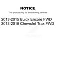 thumbnail image 2 of Transit Auto Ensemble de Roulement de Moyeu avant Arrière Rotor de Frein à Disque et Plaquettes Semi-Métalliques (10 Pcs) pour Voiture 2013-2015 Chevrolet Trax Buick Encore FWD - Côté Gauche Droit (Conducteur Passager) KBB-129620, 2 of 10