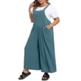 thumbnail image 6 of Cueply Womens Plus Size Overalls Jumpsuits Causal Sleeveless Adjustable Straps Wide Leg Long Pants with Pockets, 6 of 9