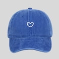 thumbnail image 2 of Lispipm Women Men Washed Cotton Plain Baseball Cap Embroidery Heart Adjustable Dad Hats Low Profile Outdoor Sun Cap Blue, 2 of 4