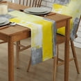 thumbnail image 2 of Table Runner Dresser Scarves 60 Inch Long, Modern Abstract Geometric Art Linen Dining Table Runners Yellow Grey Color Blocks Graffiti Tabletop Scarf for Wedding Holiday Party Kitchen, 2 of 7