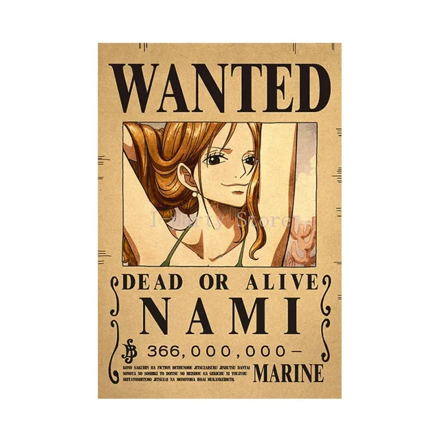 Nueva figura de anime de One Piece Bounty, Luffy, carteles vintage de búsqueda y captura, decoración de pared para habitación de niños, pinturas, juguetes, regalos