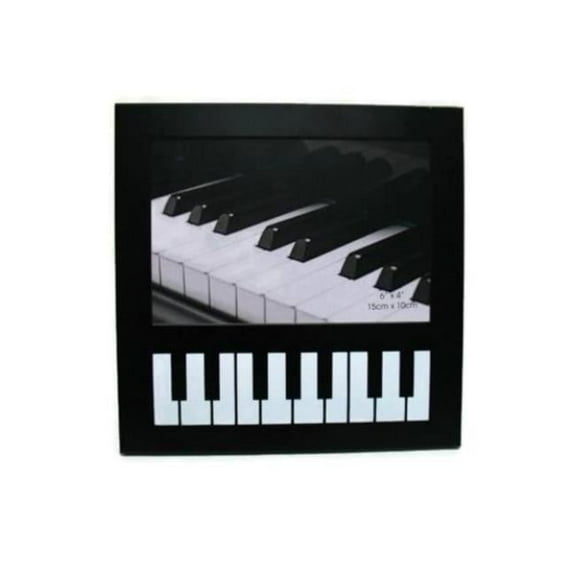 Jiallo 6x4" Piano Modern Stainless Steel Photo Frame in Black