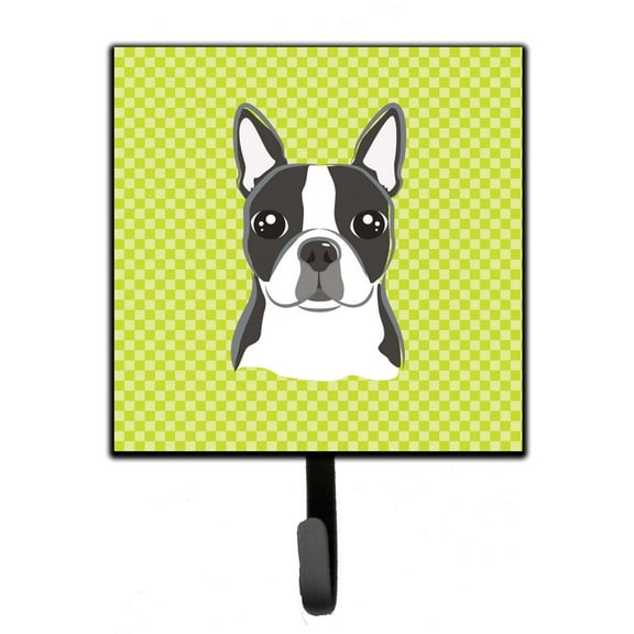 Lime Checkered Boston Terrier Leash or Key Holder