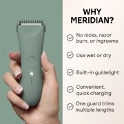 Meridian Plus Trimmer Enhanced Pubic & Body Shaver, Groin & Bikini Electric Shaver, Waterproof, for Men & Women, Sage