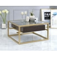 thumbnail image 1 of ACME Yumia Coffee Table in Gold & Clear Glass, 1 of 2