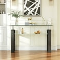 thumbnail image 7 of Rectangle Glass Console Table, 47.2" 2-Tier Modern Narrow Table with Storage Shelf for Hallway, Entryway, Living Room, 7 of 7