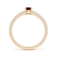 thumbnail image 2 of ANGARA Natural Classic Solitaire Ruby Promise Ring with Pave Diamonds in 14K Rose Gold for Women (Size-4mm) | July Birthstone, Birthday, Anniversary, Jewelry Gift for Women | Natural Ruby Ring, 2 of 8