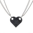 thumbnail image 1 of 2pcs Men Women Matching Necklaces Detachable Attractive Jigsaw Heart Shape Pendant Chokers Necklaces For Couple--Black-Product code 58407 Green, 1 of 5