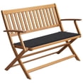 thumbnail image 1 of Inlife Garden Bench with Cushion 47.2" Solid Acacia Wood, 1 of 8