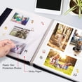 thumbnail image 4 of Bevtee Photo Album Self Adhesive 4x6 8x10 DIY Picture Scrapbook, 60 Pages Linen Cover with Display Window, with Pen, for Moms, Families, Babies, and Weddings, Black, 4 of 6