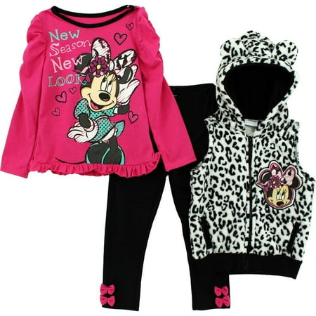 

Disney Minnie Mouse New Season New Look Infant Hooded Vest Top & Leggings Set 12M