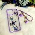 thumbnail image 1 of Funda de teléfono de mariposa para IPhone 14 Pro Max, 13, 12, 11, XS, XR, X, 7, 8 plus, funda de TPU transparente con purpurina, pulsera con colgante para mujer Fivean unisex, 1 of 2