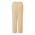 thumbnail image 6 of KPOPLK Cargos Pants Women Low Waist Short Jeans Pants for Women Ladies Capri Pants Pull On Stretch Summer Linen Pants for Women 2024 Home Pants Women Cotton Size XL,Khaki, 6 of 8