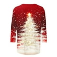 thumbnail image 6 of yoeyez Merry Christmas Shirt for Women 3/4 Sleeve Tops Christmas Printed Graphic Blouse Tees Cute Reindeer Snowflake T Shirts Christmas Gifts Multicolor M, 6 of 6