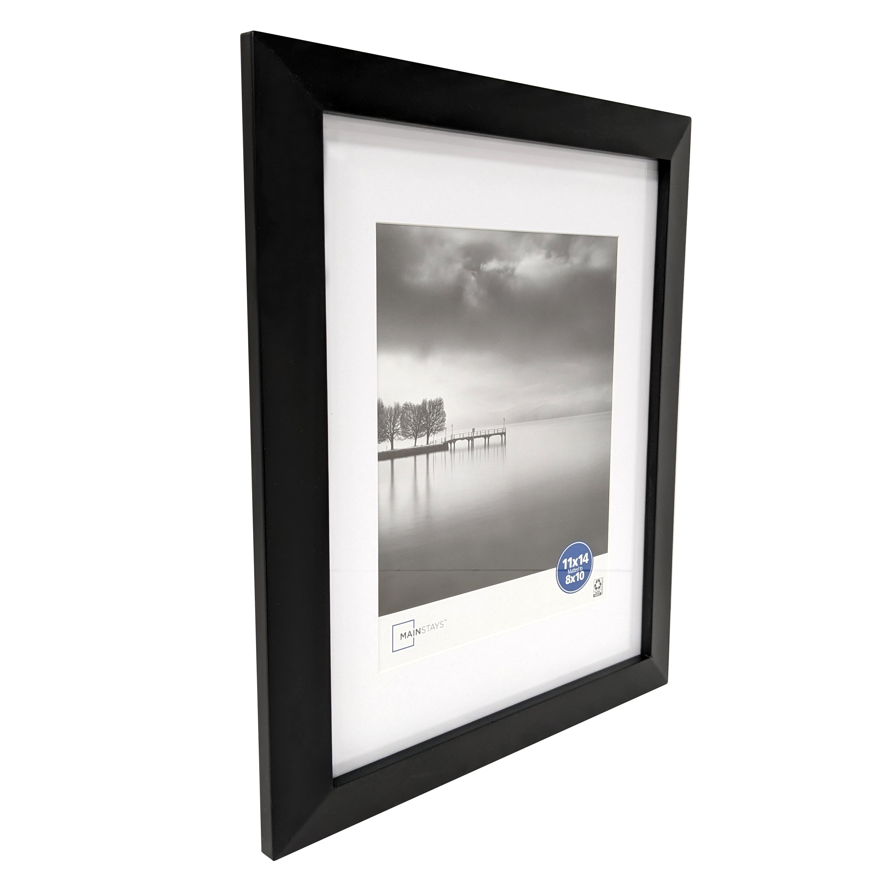 (2 pack) Mainstays – 8x10 Picture Frame – Black Matted Gallery Bevel Program Wall Photo Frame