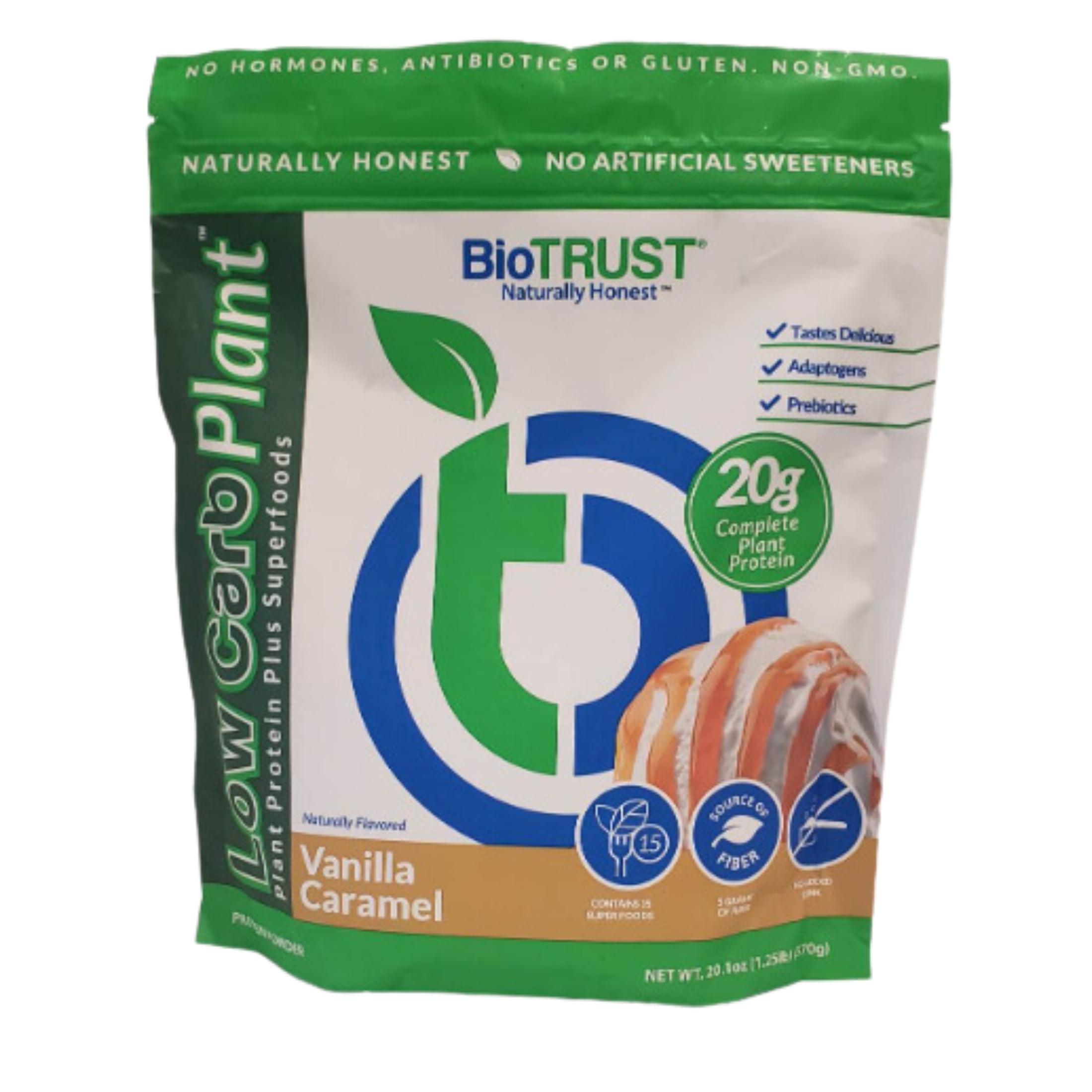 JSC BioTrust Low Carb Plant Protein Powder Vanilla Caramel Gut Friendly