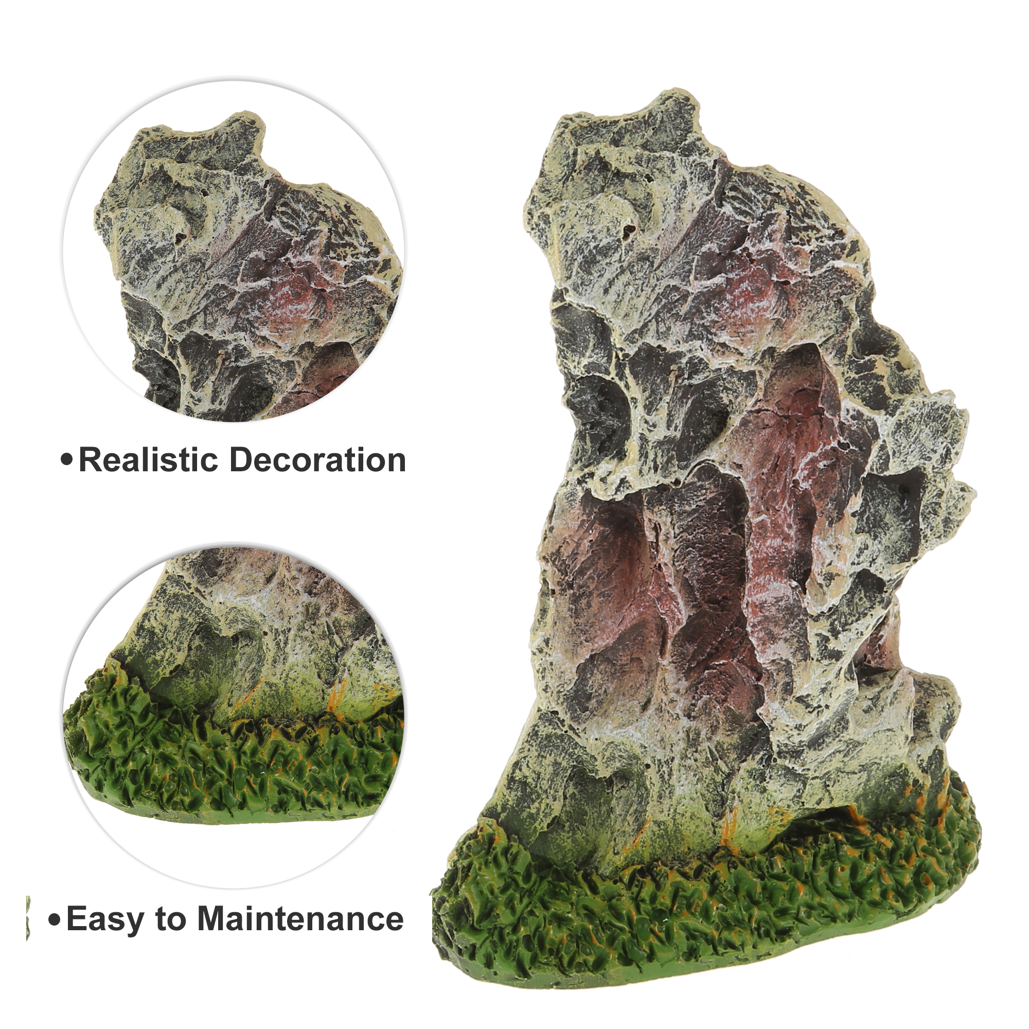 Unique Bargains Aquarium Landscape Mountain Decoration Artificial Aquatic Terrariums Stone White Green 6.30" Height