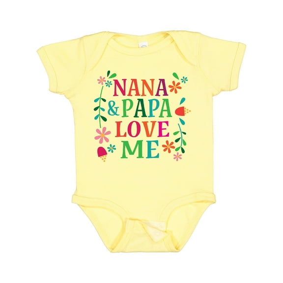 Inktastic Nana and Papa Love Me Girls Baby Bodysuit