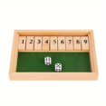 thumbnail image 3 of Shut The Box Dice Board Game Wooden Flaps & Dices Game 4 Players Pub Bar Party Supplies Family Entertainment For Kids & Adults, 3 of 5