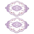 thumbnail image 1 of Uxcell 2Pack 12x17-in Retro Lace Placemat Oval French Crochet Doilies Coasters Morado Oscuro, 1 of 7