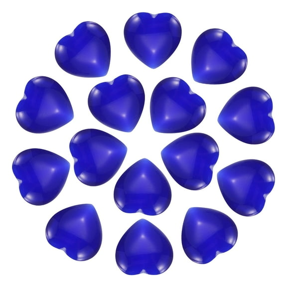 Uxcell 15 Pcs Natural Heart Shaped Crystal Stone, 0.6 Inch Mini Polished Love Gemstone Crystal, Pocket Rock Engraved Worry Stones for Women Gifts Meditation, Navy Blue