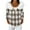 Brown, variant on Women's Fashion Casual Sweater Zipper Cardigan, Plaid Print Plush Hooded Jacket for Classic Timeless Fashion and Warmth,Multicolor,XL