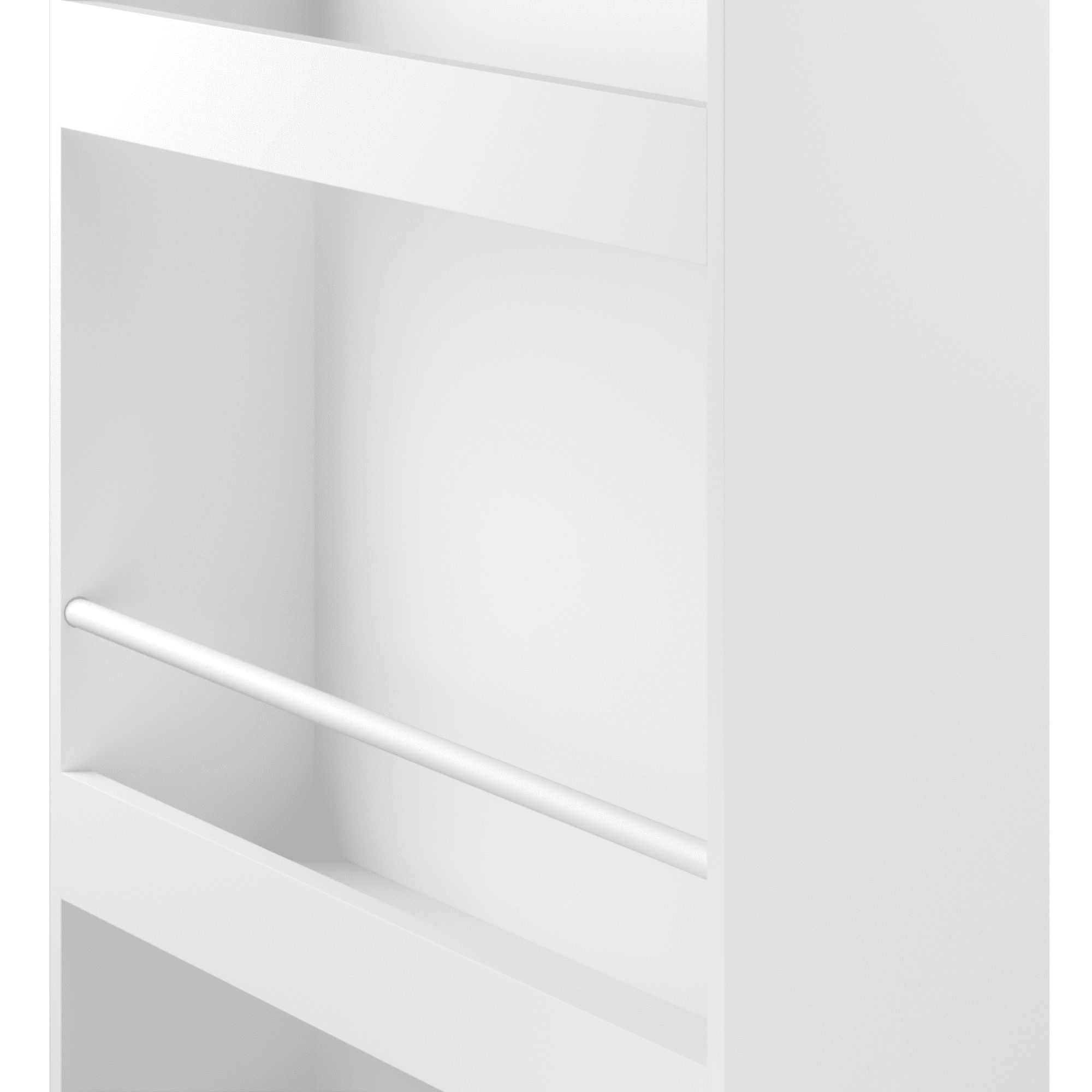 Wall-Mounted Kids Bookshelf - White 4-Shelf Book Display with Wood Base (28.74" X 5.91")