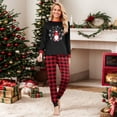 thumbnail image 4 of Matching Family Christmas Pajamas, Black Red Gnome Print Long Sleeve Tops with Plaid Pants, Holiday Sleepwear for Women Men Family, 4 of 6