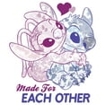 thumbnail image 2 of Disney Lilo & Stitch Stitch Angel Together Girl's Solid Crew Tee, White, X-Large, 2 of 4