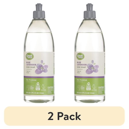 (2 pack) Great Value Liquid Dish Soap, Lavender Scent, 18 Fluid Ounce