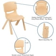 thumbnail image 5 of SLSRFD 2-Pack Stackable Preschool Chairs, 10.5" Seat Height, Plastic School Chair for Toddlers, Daycare, Classroom, Homeschool, No-Metal Safety Design,Natural, 5 of 17