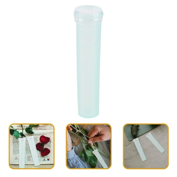 OUNONA  20 PCS Floral Tube Stem Water Tubes Fresh Flowers Plant Watering Devices Blue