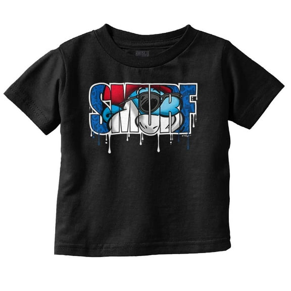 Cool Urban Papa Smurf Logo Drip Toddler Boy Girl T Shirt Infant Toddler Brisco Brands 6M