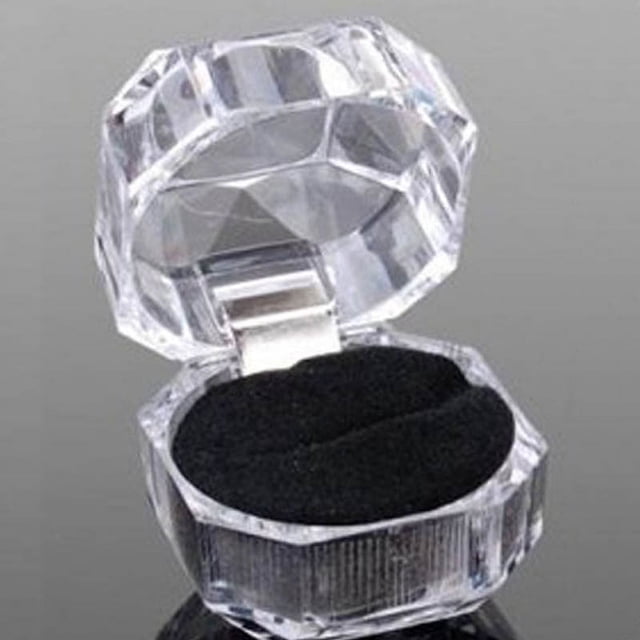 Mini caja de anillo, caja de plástico para joyería, aretes, anillos, collares, caja de embalaje para joyas, caja de presentación