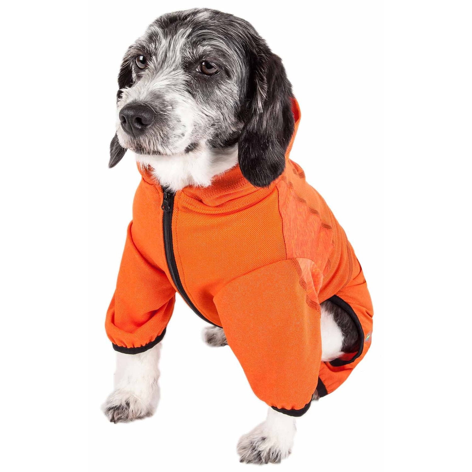 Pet Life ® Active 'Pawsterity' Mediumweight 4-Way-Stretch Yoga Fitness Dog Tracksuit Hoodie