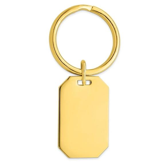 Gold-plated Kelly Waters Polished Rectangle Key Ring QGL8708