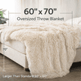 thumbnail image 6 of Reafort Luxury Long Hair Shaggy PV Fur Faux Fur Oversized Throw Blanket (Cream, 60"X70" Throw), 6 of 9