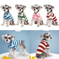 thumbnail image 2 of Pet Dog PoloShirt Pullover ShortTees Small Dog Roll-Neck Collar Stripe T-shirt, 2 of 14
