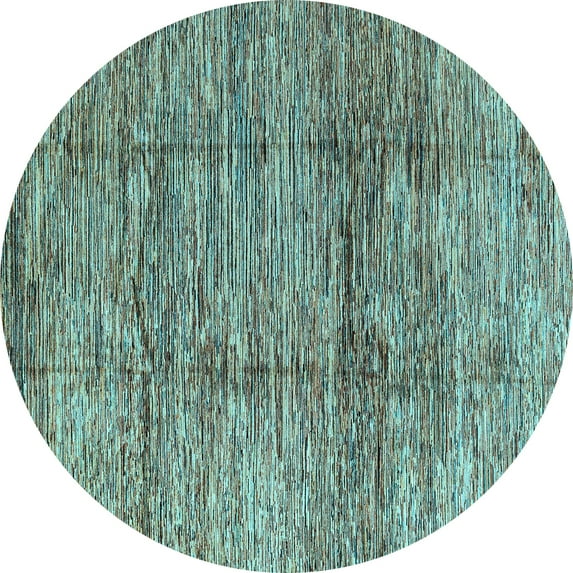 Ahgly Company Indoor Round Abstract Light Blue Modern Area Rugs, 8' Round