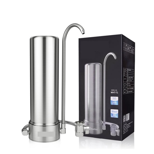 Kitchen Drinking Water Filter Countertop Filtration System Ceramic Activated Carbon Filter Stainless Steel 304 Shell