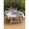 thumbnail image 3 of Outdoor Tablecloth with Umbrella Hole for Patio/Picnic/Party/Camping, Grey Floral Waterproof Table Cloth Rectangle Table Cover Washable, Modern Abstract Art Flowers Aesthetic (60"x 84"), 3 of 9