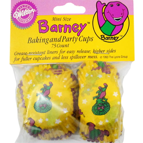 Barney Mini Baking Cups 75ct 1 1/4" Vintage 1993 Wilton NOS 