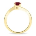 thumbnail image 3 of SZUL Women's Round Shaped Solitaire Ruby Wave Ring in 10K Yellow Gold, 3 of 5