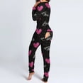 thumbnail image 1 of Pijama de Halloween para mujer, Pelele con estampado de amor, funcional, abotonado, con solapa en el trasero, para adultos, cálido, ropa de dormir completa, 1 of 4