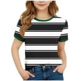 thumbnail image 2 of vdgthytj Boys Girls Summer T Shirts Kids Striped Crewneck Short Sleeve Tops Casual Basic Tees Blouses 3-15 Years, 2 of 4